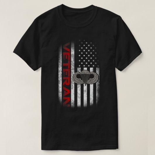  Vlag US Paratrooper Airborne Division Army T-shirt (Design voorkant)