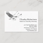 *~* Vlag USA Amerikaanse Adelaar Grijs op zwart Visitekaartje (Achterkant)