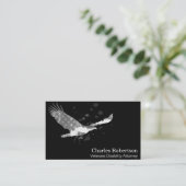 *~* Vlag USA Amerikaanse Adelaar Grijs op zwart Visitekaartje (Staand voorkant)