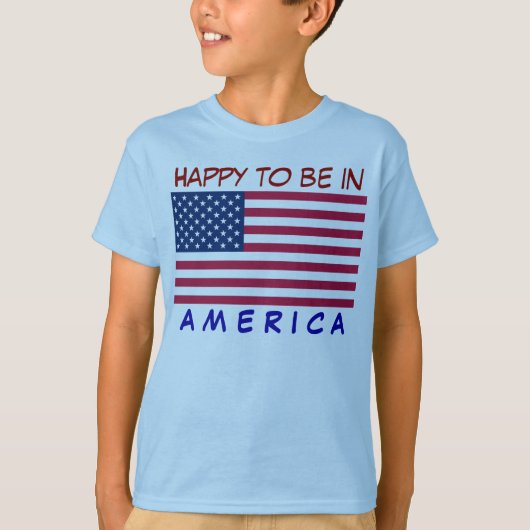 VLAG USA, Blij om in AMERIKA te zijn T-shirt (Voorkant)