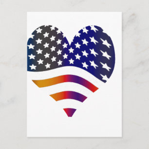 vlag usa hart liefde amerikaans eer troepen strepe briefkaart