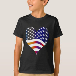 vlag usa hart liefde amerikaans eer troepen strepe t-shirt