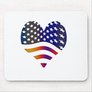 vlag usa hart liefde Amerikaanse eer troepen strep Muismat