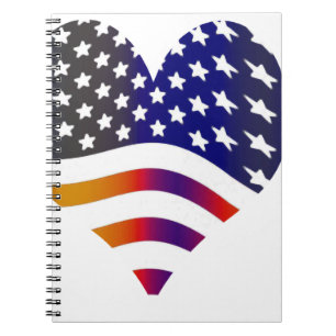 vlag usa hart liefde amerikaanse eer troepen strep notitieboek