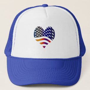 vlag usa hart liefde Amerikaanse eer troepen strep Trucker Pet
