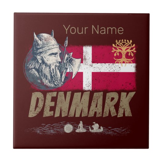  vlag vaart en schip souvenir tegeltje (Voorkant)