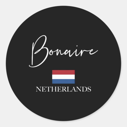Vlag Vakantie Eiland Bonaire Ronde Sticker (Voorkant)
