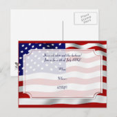 Vlag van 4 juli sterren en stripes voor de koorts uitnodiging briefkaart (Voorkant / Achterkant)