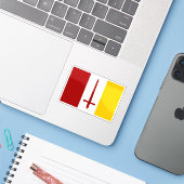 Vlag van Aalst, België Sticker (Laptop met iPhone)