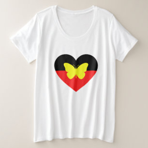 Vlag van Aboriginal-Vlinder Grote Maat T-shirt