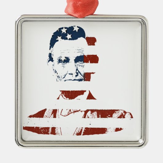  vlag van abraham lincoln american metalen ornament (Voorkant)
