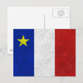 Vlag van Acadia Distress Grunge Briefkaart (Voorkant / Achterkant)