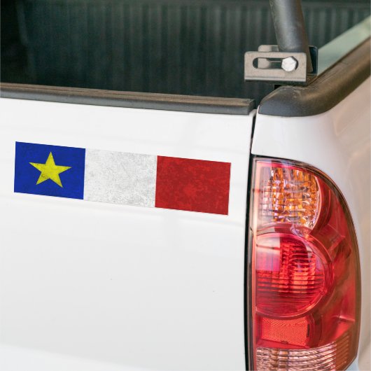 Vlag van Acadia Distress Grunge Bumpersticker (Op Truck)