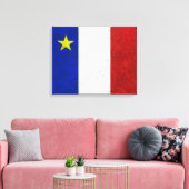 Vlag van Acadia Distress Grunge Canvas Afdruk (Insitu (Woonkamer))