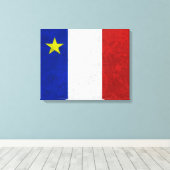 Vlag van Acadia Distress Grunge Canvas Afdruk (Insitu (Houten vloer))