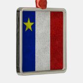 Vlag van Acadia Distress Grunge Metalen Ornament (Rechts)