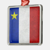 Vlag van Acadia Distress Grunge Metalen Ornament (Links)