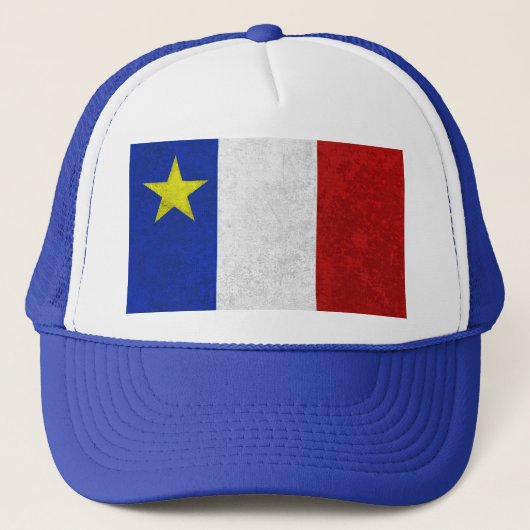 Vlag van Acadia Distress Grunge Trucker Pet (Voorkant)