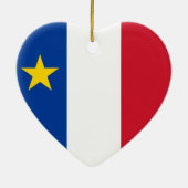Vlag van Acadië Keramisch Ornament (Achterkant)