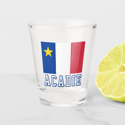 Vlag van Acadië Shot Glas (Voorkant)