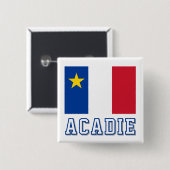 Vlag van Acadië Vierkante Button 5,1 Cm (Voorkant /achterkant)
