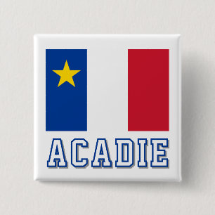 Vlag van Acadië Vierkante Button 5,1 Cm