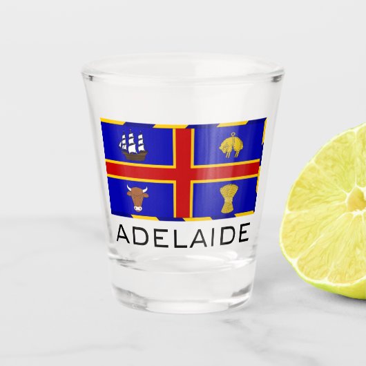 Vlag van Adelaide, Australië Shot Glas (Voorkant)