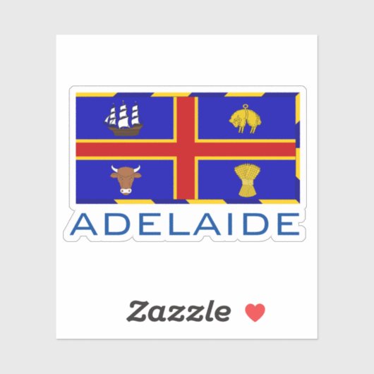 Vlag van Adelaide, Australië Sticker (Vel)