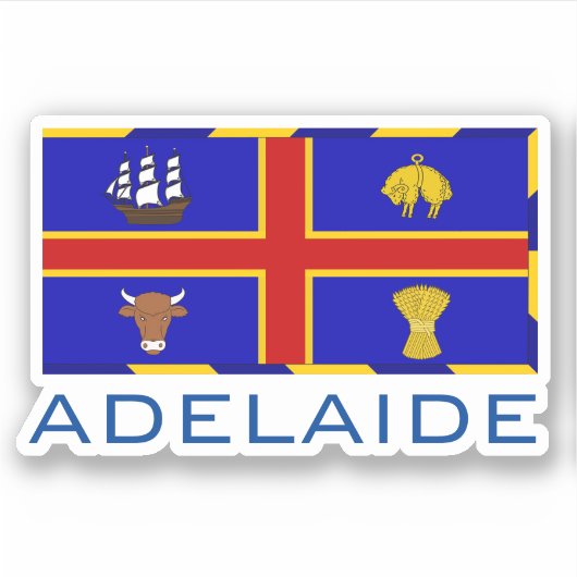 Vlag van Adelaide, Australië Sticker (Voorkant)