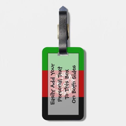 Vlag van afganistan Easy ID Bagagelabel (Achterkant verticaal)