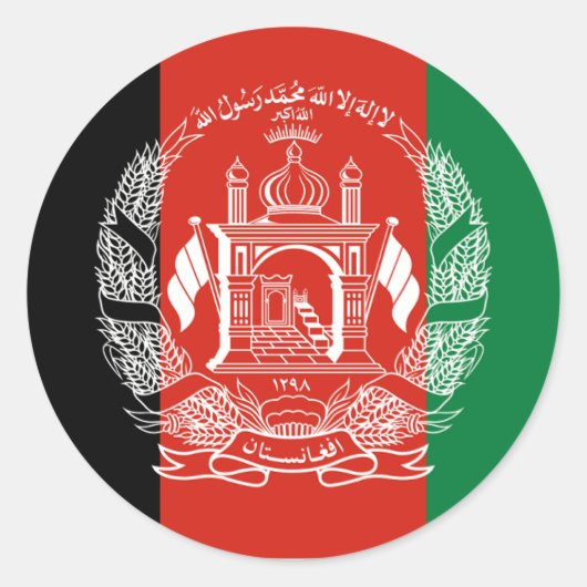 Vlag van Afghanistan - 2013 goedkeuring Ronde Sticker (Voorkant)