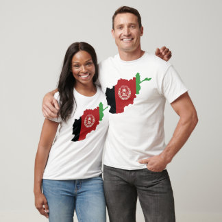 Vlag van Afghanistan in landkaart T-shirt