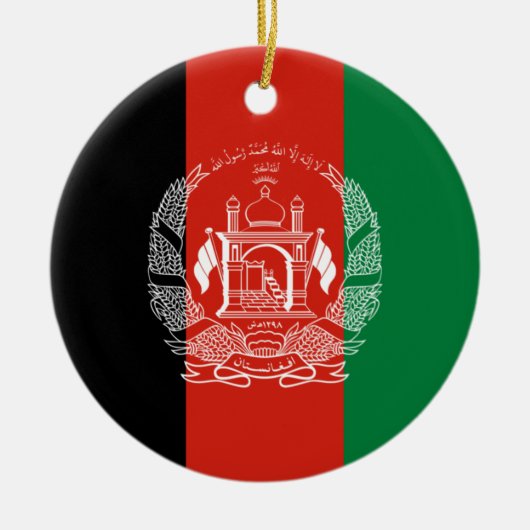 vlag van Afghanistan Keramisch Ornament (Voorkant)