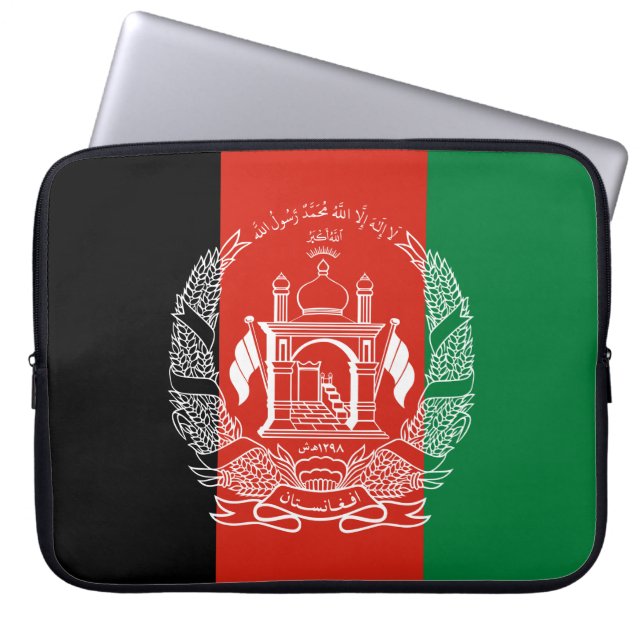 vlag van Afghanistan Laptop Sleeve (Voorkant)