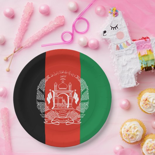 vlag van Afghanistan Papieren Bordje (Feest)