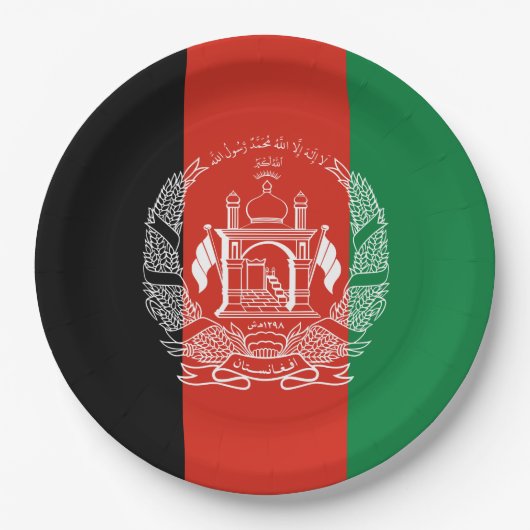 vlag van Afghanistan Papieren Bordje (Voorkant)