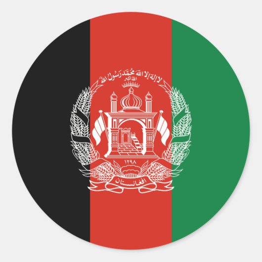 vlag van Afghanistan Ronde Sticker (Voorkant)