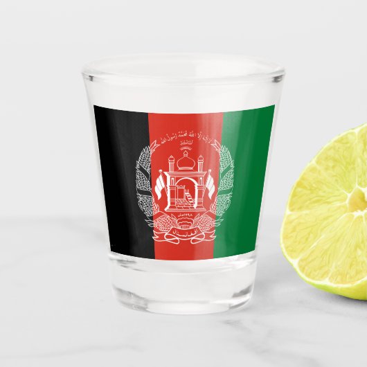 vlag van Afghanistan Shot Glas (Voorkant)