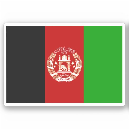 vlag van Afghanistan Sticker (Voorkant)