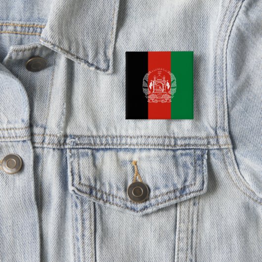 Vlag van Afghanistan Vierkante Button 5,1 Cm (In situ)