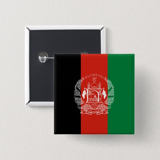 Vlag van Afghanistan Vierkante Button 5,1 Cm (Voorkant /achterkant)