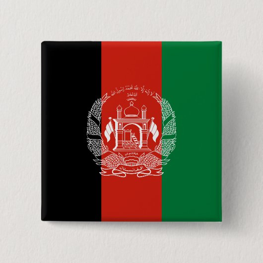 Vlag van Afghanistan Vierkante Button 5,1 Cm (Voorkant)