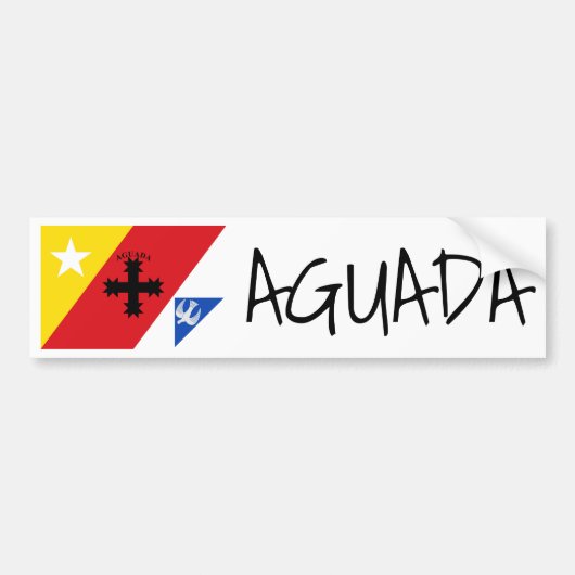 Vlag van Aguada, Puerto Rico Bumpersticker (Voorkant)
