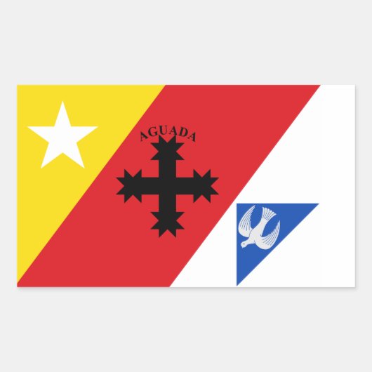 Vlag van Aguada, Puerto Rico Rechthoekige Sticker (Voorkant)