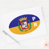 Vlag van Aguadilla, Puerto Rico Ovale Sticker (Envelop)