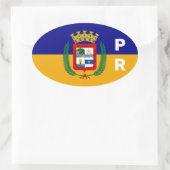 Vlag van Aguadilla, Puerto Rico Ovale Sticker (Tas)