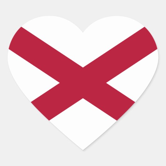 Vlag van Alabama Heart Sticker (Voorkant)