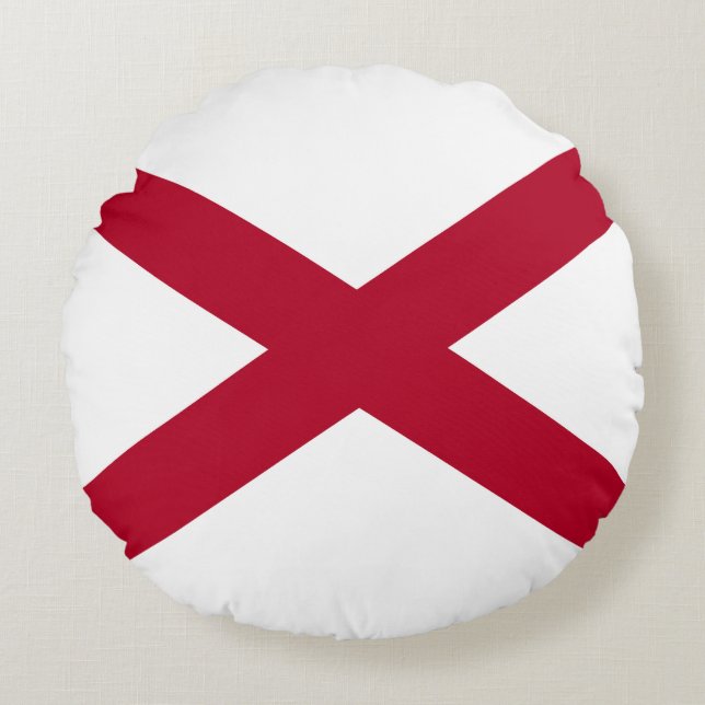 Vlag van Alabama Rond Kussen (Voorkant)