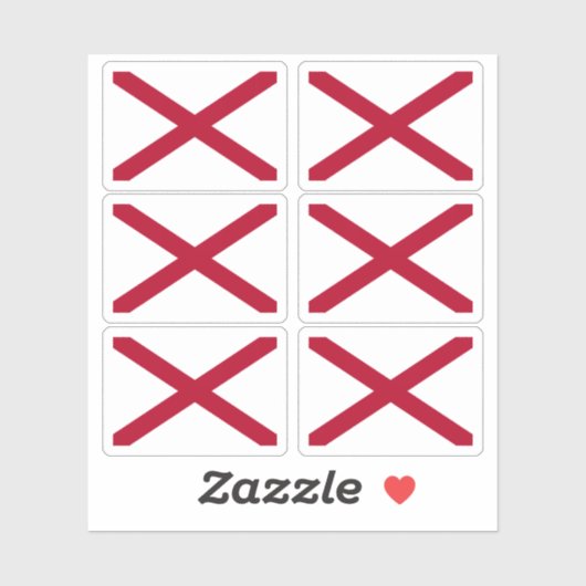 Vlag van Alabama Sticker (Vel)