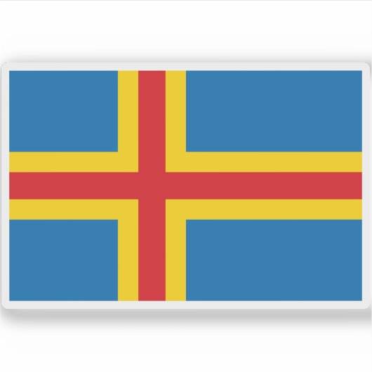 Vlag van Åland, Finland Sticker (Voorkant)